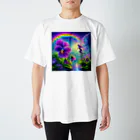 かるるんショップのアヤメと虹と妖精と Regular Fit T-Shirt