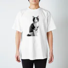 designinglab-itemsの日本の猫　ハチワレさん Regular Fit T-Shirt