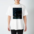 夜のアトリエのフルイドアートグッズ　夜の大海と夜の巨龍 スタンダードTシャツ