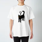 QROOVYのとぼける黒猫くん Regular Fit T-Shirt