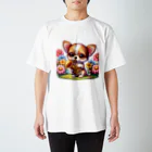 吹奏楽デザインの犬×ユーフォニアム スタンダードTシャツ