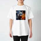 タカヤマ・サイトのフォックス・突き進む意志・アート風 Regular Fit T-Shirt