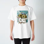 猫のきぬくんのお店のひまわりときぬくん Regular Fit T-Shirt