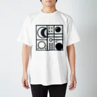 抽象画の世界のモノクロ夜空の抽象画 スタンダードTシャツ