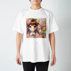 ピクセルパレットの可愛い女の子とお花10 スタンダードTシャツ