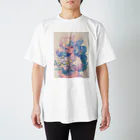 AQUAMETAVERSEの花束を持つた少女　なでしこ1479 スタンダードTシャツ