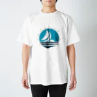 Mt_Pear_Designのwindsurfing bluecolor Regular Fit T-Shirt