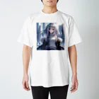 美少女silver girl'sの銀髪の女の子28 スタンダードTシャツ