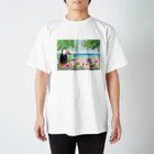 popomoのオオハシくんとハイビスカス Regular Fit T-Shirt