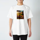 Nature_CanvasのNature Canvas アート・コレクションVol.2 ～ヒルサイド・ブロッサム (Hillside Blossom)～ Regular Fit T-Shirt