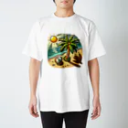 Qten369のサンセットビーチ スタンダードTシャツ