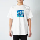 snow-birdの海で遊ぶイルカたちの楽しい風景 スタンダードTシャツ