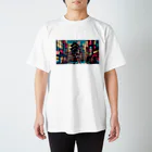 テクノ浮世絵のネオンと伝統の調和-歌舞伎町の夜 Regular Fit T-Shirt