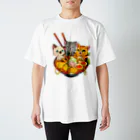 World_Teesのラーメンキャット かわいい猫 アニメ オタク キャッツ 日本のヌードル ギフト スタンダードTシャツ