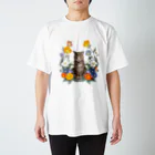 MIdesignの花と猫 Regular Fit T-Shirt