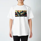 テクノ浮世絵の光彩を放つ自然 - 日本の山々 Regular Fit T-Shirt