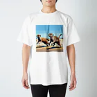 DotAnimalsのドットミーアキャット_疾走 Regular Fit T-Shirt