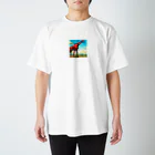 晴れた日に傘のキリンてでかいね Regular Fit T-Shirt