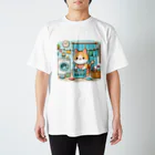 葉っぱのねこ　洗濯日和 スタンダードTシャツ