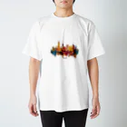 Chi3のカラフルなニューヨークのシルエット Regular Fit T-Shirt