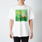 せど はるなのSUZURI shopのクリームソーダ-oil painting 大きめプリント スタンダードTシャツ