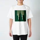 ASUTOMIのビルグッズ濃い緑色 スタンダードTシャツ