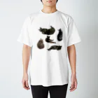 moyomeの色んな太ってるねこ スタンダードTシャツ