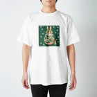 可愛い動物マトリョーシカのうさぎのマトリョーシカ（薄い深緑） Regular Fit T-Shirt