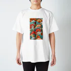 sukoyaの彩り豊かな華模様 Regular Fit T-Shirt