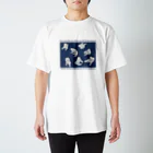 ノグチマリコ　動物のイラストレーターのレジ袋と猫 Regular Fit T-Shirt