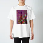 Psychedelic Works🌈🧠のRainbow cat Regular Fit T-Shirt