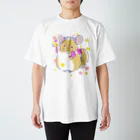 でっぱ王国のファンシーなチンチラ(おこめくん柄) スタンダードTシャツ