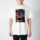 JapanCarStyleの赤いスポーツカーと日本の風景 スタンダードTシャツ