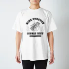 QROOVYのギターリフ WIDE STRETCH BK Regular Fit T-Shirt