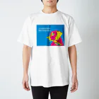 HanaTorantaのラブラドール　抽象化ピンク×ブルー スタンダードTシャツ