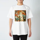 ゆまちゃんの開運雑貨屋さんの幸運を招いてない猫。花を持ってるだけよね Regular Fit T-Shirt