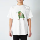 コザクラインコSHOP (kotorigoto/Lovebirdlove)のPi! コザクラインコ(シーグリーン） Regular Fit T-Shirt