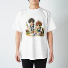 可愛い男の子イラスト販売所　By,keicyanの男の子　中学1年生　美術部 Regular Fit T-Shirt