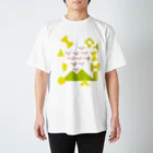 inae-doの朱鷺と金山（白背景つき） スタンダードTシャツ