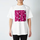 pink.pinkのpink.プードル総柄 Regular Fit T-Shirt