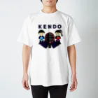 yoshiFactoryの剣道“ＫＥＮＤＯ”男子女子トンボ(ブルー) スタンダードTシャツ