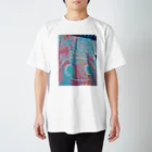 ミズホドリの壁らくがき 07－水色とマゼンタ Regular Fit T-Shirt