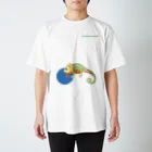 どうぶつのホネ、ときどきキョウリュウ。のエボシカメレオンのホネ スタンダードTシャツ