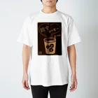 刻々珈琲の愛すコーヒー＜グラス＞ネガ スタンダードTシャツ