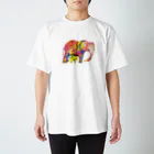 サトウレイナの赤いゾウと黄色い子ゾウ Regular Fit T-Shirt