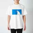 しろくまのかばん屋さん（SUZURI店）のしろくまさん（あお） Regular Fit T-Shirt