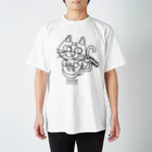 Catoneのウード猫おめめぱっちりバージョン　モノクロ Regular Fit T-Shirt