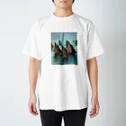 Art Baseのクロード・モネ/ 1868 / Fishing Boats, Calm Sea Regular Fit T-Shirt