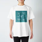 ラシマ工房のWhales Tail Collection1  retro blue スタンダードTシャツ