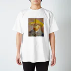 Art Baseのゴッホ / 1887 / Self-Portrait with Straw Hat Vincent van Gogh Regular Fit T-Shirt